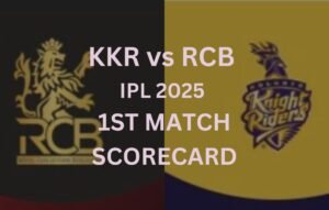 Kolkata Knight Riders vs Royal Challengers Bangalore Match Scorecard