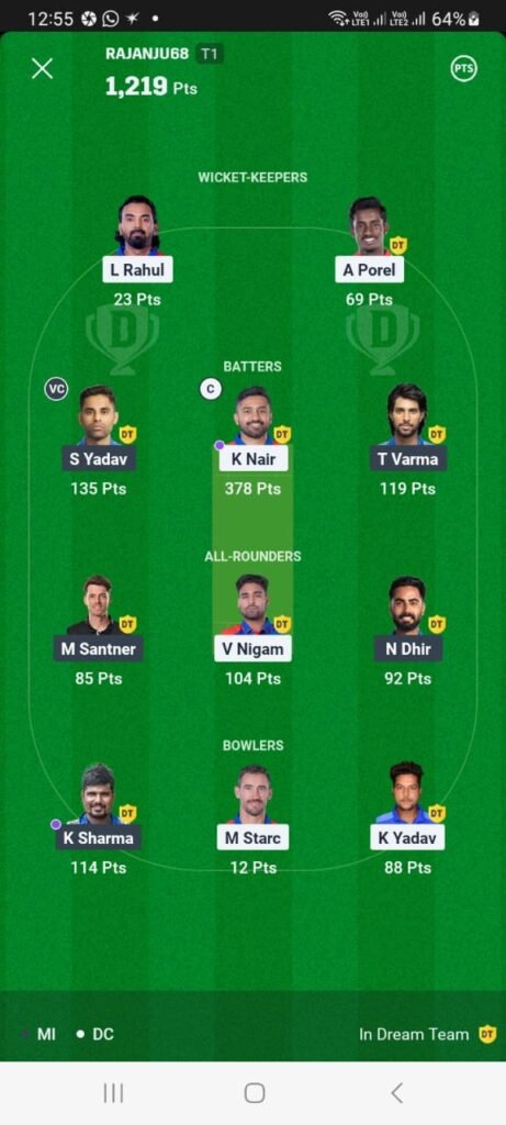 MATCH #29TH DC VS MI ON 13 APRIL 2025 MATCH #29TH DC VS MI ON 13 APRIL 2025